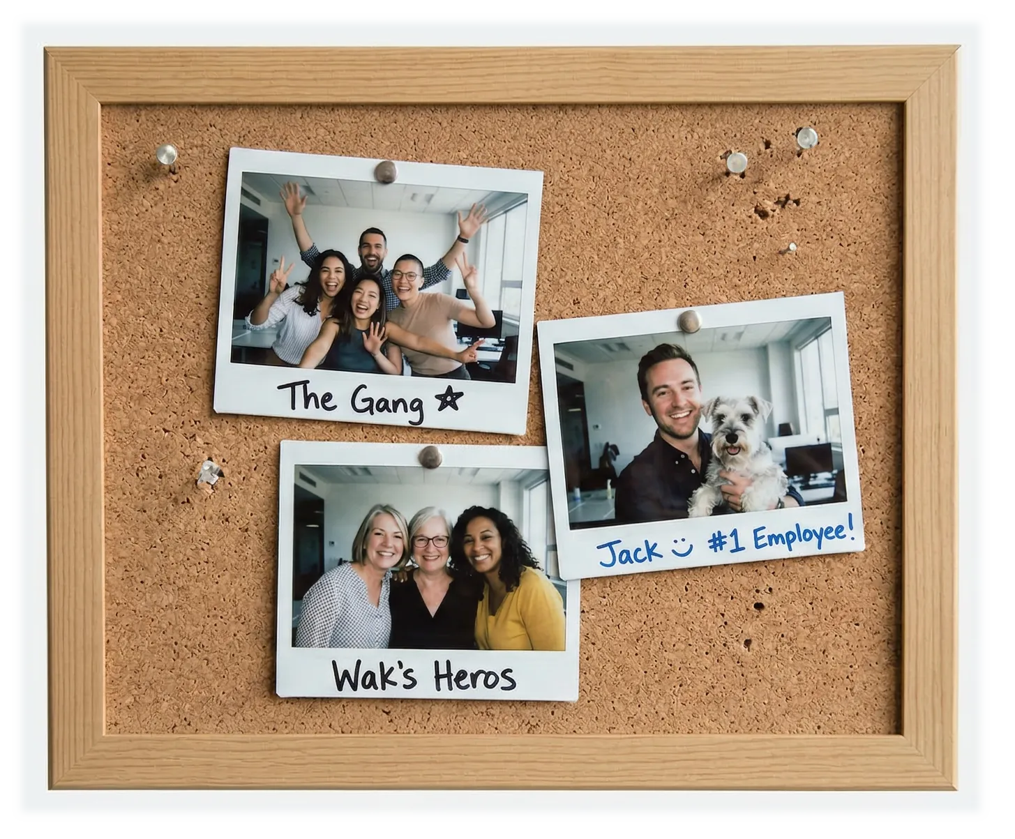 A vibrant polaroid board showcasing the people and culture behind LEAD Talent